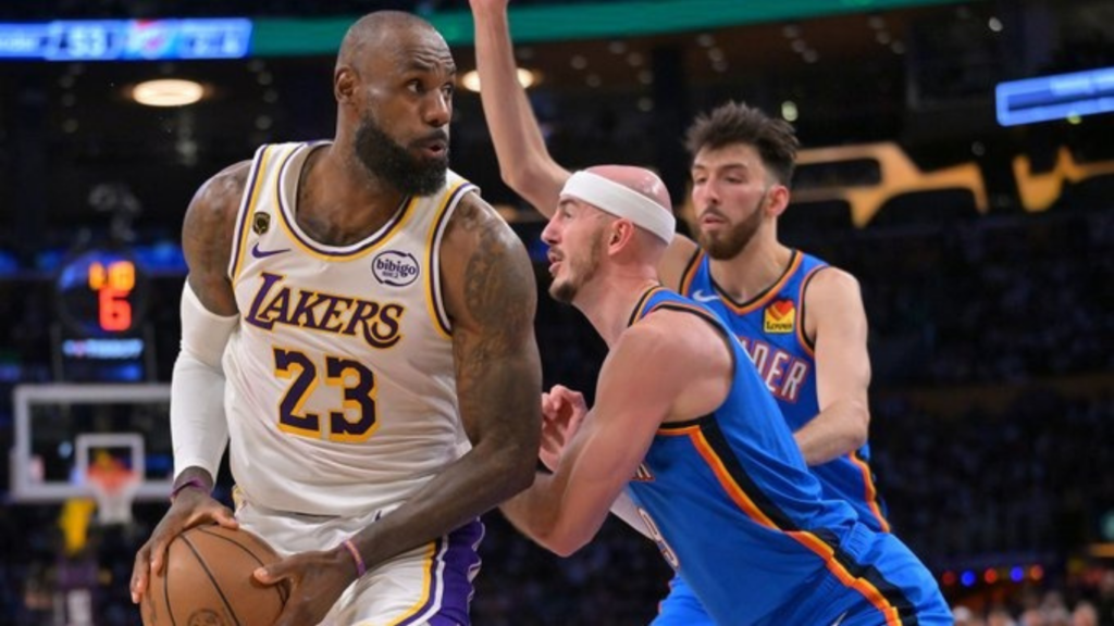 Lakers 0-3 abajo: no hay con qué 5 lebron james lakers vs okc
