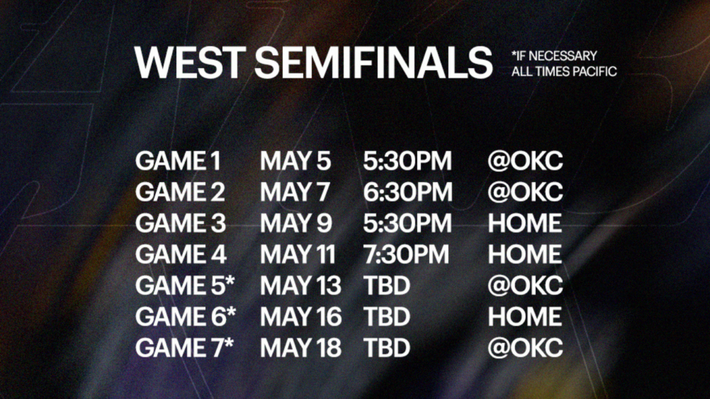 claendario Lakers vs OKC